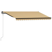 VidaXL Luifel automatisch uittrekbaar 400x300 cm geel en wit - afbeelding 2