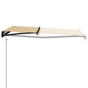 VidaXL Luifel automatisch uittrekbaar 400x300 cm geel en wit - afbeelding 3