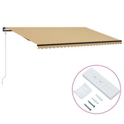 VidaXL Luifel automatisch uittrekbaar 600x300 cm geel en wit - afbeelding 1
