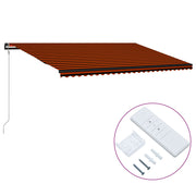 VidaXL Luifel automatisch uittrekbaar 600x300 cm oranje en bruin - afbeelding 1