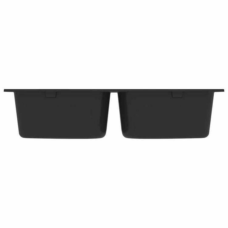 Vidaxl keukenwasbak zwart 76 x 48 x 30 cm kwarts en hars