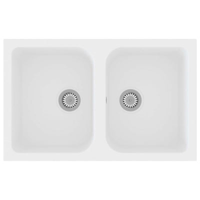 Vidaxl keukenwasbak wit 76 x 48 x 30 cm kwarts en hars