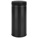 Vidaxl prullenbak met automatische sensor 80 l koolstofstaal zwart - afbeelding 2