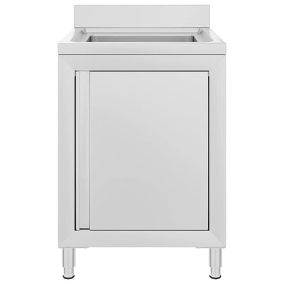 Vidaxl wastafelkast commercieel 60x60x96 cm roestvrij staal