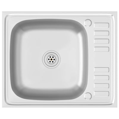 Vidaxl gootsteen met afvoerset 600x500x155 mm roestvrij staal zilver