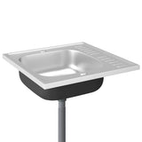 Vidaxl gootsteen met afvoerset 600x600x155 mm roestvrij staal zilver - afbeelding 2