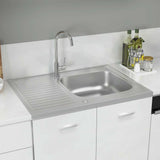 Vidaxl gootsteen met afvoerset 800x600x155 mm roestvrij staal zilver - afbeelding 3