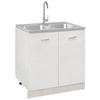 Vidaxl gootsteen met dubbele bak 800x600x155 mm roestvrij staal zilver
