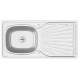 VidaXL Gootsteen met afvoerset 1000x500x155 mm roestvrij staal zilver - afbeelding 2