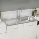 VidaXL Gootsteen met afvoerset 1000x500x155 mm roestvrij staal zilver - afbeelding 3