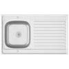 Vidaxl gootsteen met afvoerset 1000x600x155 mm roestvrij staal zilver