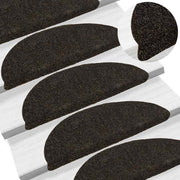 Vidaxl trapmatten zelfklevend 15 stuks 56x17x3 cm donkerbruin halfrond - afbeelding 1