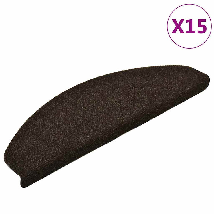 Vidaxl trapmatten zelfklevend 15 stuks 65x21x4 cm donkerbruin