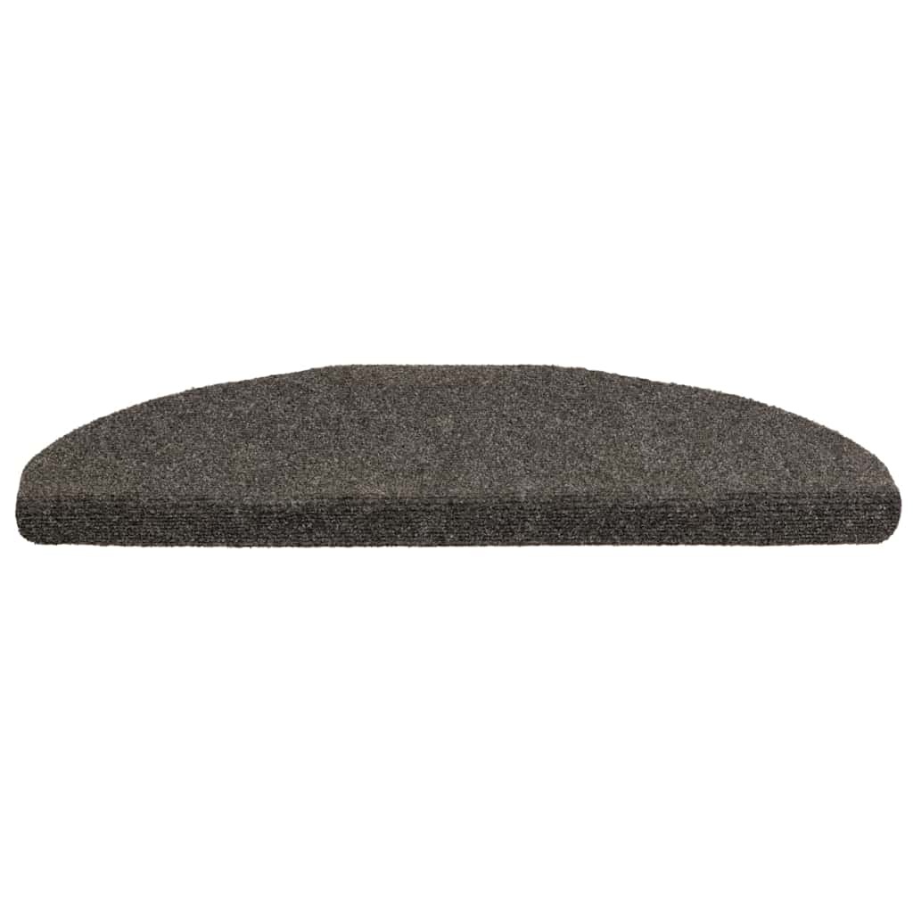 Vidaxl trapmatten zelfklevend 15 stuks 65x21x4 cm antraciet halfrond groot