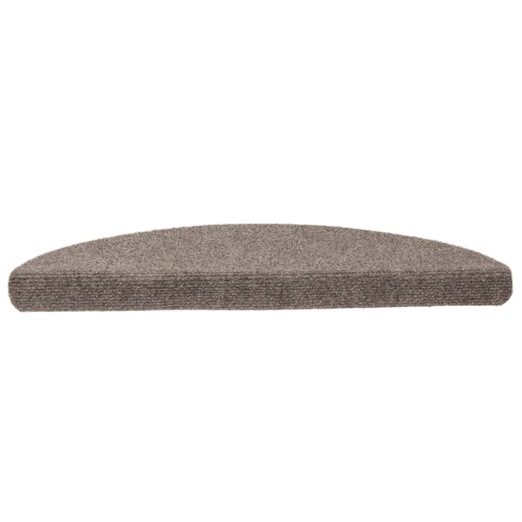 Vidaxl trapmatten zelfklevend 15 stuks 56x17x3 cm beige halfrond