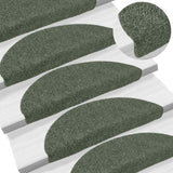 Vidaxl trapmatten zelfklevend 15 stuks 56x17x3 cm groen halfrond - afbeelding 1