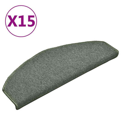 Vidaxl trapmatten 15 st 65x24x4 cm donkergroen halfrond groot
