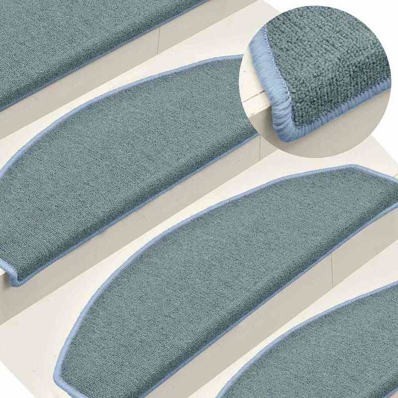Vidaxl trapmatten 15 st 65x24x4 cm zeeblauw halfrond groot
