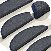 Vidaxl trapmatten 15 st 56x17x3 cm donkergrijs en blauw halfrond - afbeelding 1