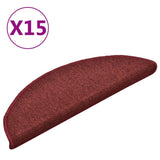 Vidaxl trapmatten 15 st 56x17x3 cm bordeaux halfrond - afbeelding 2