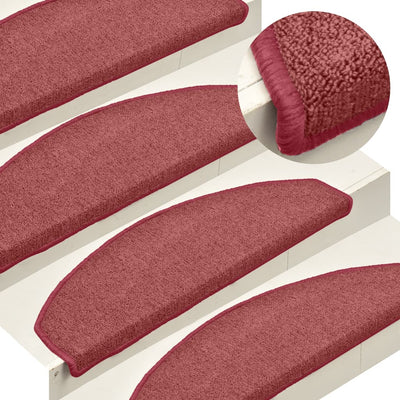 Vidaxl trapmatten 15 st 65x24x4 cm bordeaux halfrond groot
