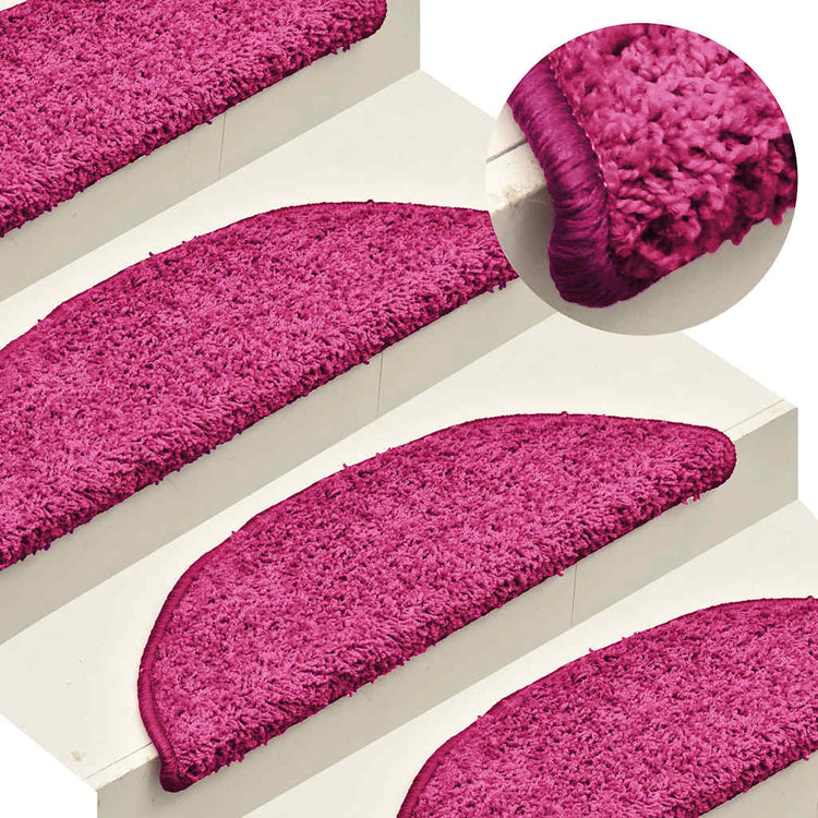 Vidaxl trapmatten 15 st 56x17x3 cm roze halfrond