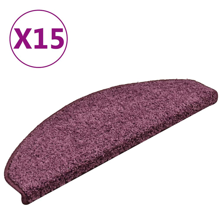 Vidaxl trapmatten 15 st 65x21x4 cm donkerpaars halfrond groot
