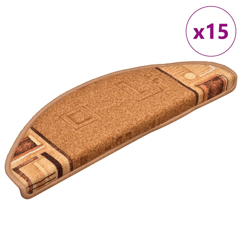 Vidaxl trapmatten zelfklevend 15 st 65x21x4 cm beige