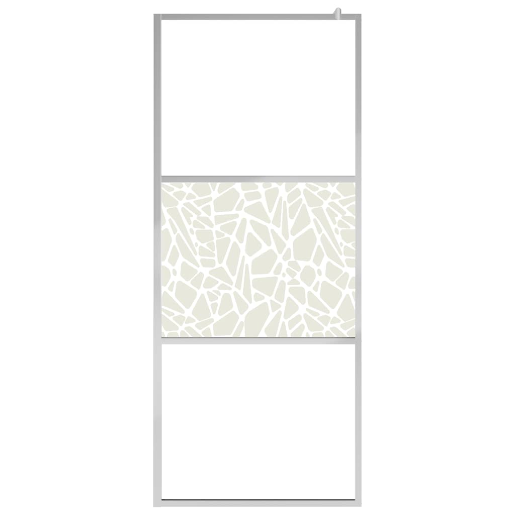 Vidaxl inloopdouchewand met stenenmotief 80x195 cm esg-glas