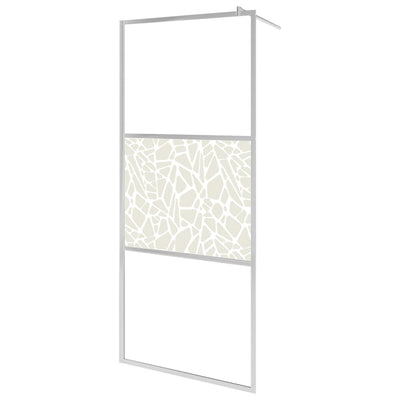 Vidaxl inloopdouchewand met stenenmotief 90x195 cm esg-glas
