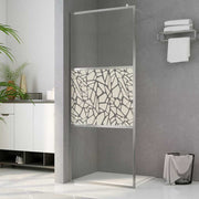 Vidaxl inloopdouchewand met stenenmotief 100x195 cm esg-glas - afbeelding 1