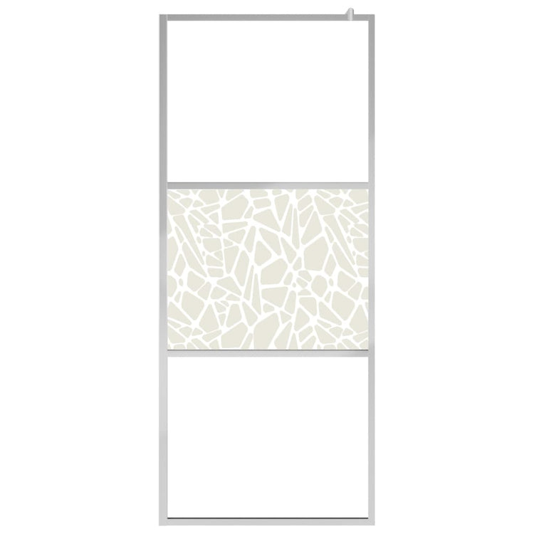 VidaXL Inloopdouchewand met stenenmotief 115x195 cm ESG-glas