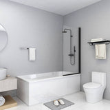 Vidaxl douchewand 68x130 cm esg zwart - afbeelding 1