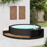 Vidaxl spa-ombouw poly rattan en acaciahout zwart - afbeelding 3