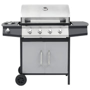 Vidaxl gasbarbecue 4+1 kookzone staal en roestvrij staal zwart zilver - afbeelding 3