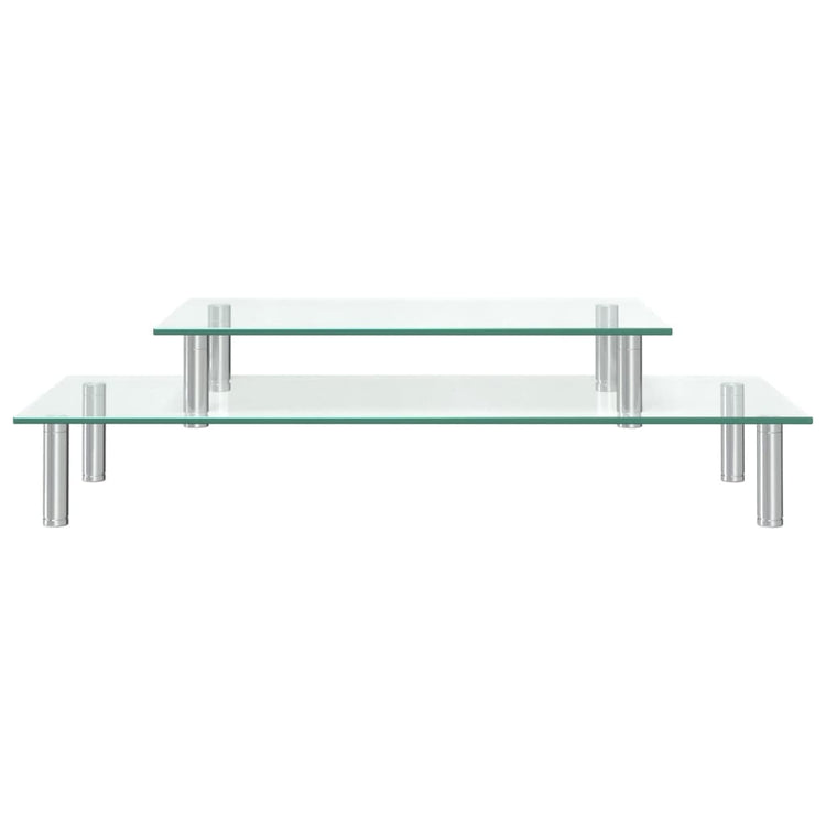 Vidaxl monitorstandaard 2-laags transparant glas