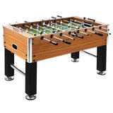 VidaXL Voetbaltafel 60 kg 140x74,5x87,5 cm staal lichtbruin en zwart - afbeelding 1