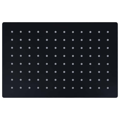 Vidaxl regendouchekop rechthoekig 30x20 cm roestvrij staal zwart
