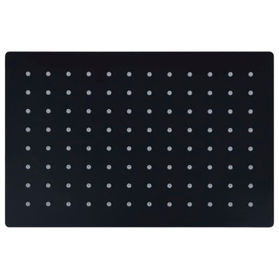 Vidaxl regendouchekop rechthoekig 30x20 cm roestvrij staal zwart
