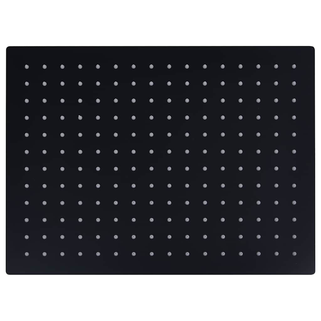 Vidaxl regendouchekop rechthoekig 40x30 cm roestvrij staal zwart