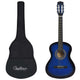 Vidaxl gitaar klassiek beginner met tas 3 4 36 blauw