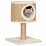 Vidaxl kattenmeubel met huis en krabpaal 52 cm zeegras - afbeelding 1