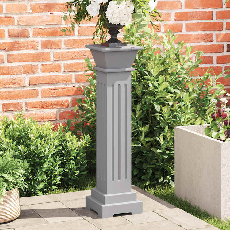 Vidaxl plantenstandaard klassieke zuil vierkant 17x17x66 cm mdf grijs