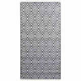 Vidaxl buitenkleed arakil 80x150 cm pp wit en zwart - afbeelding 2