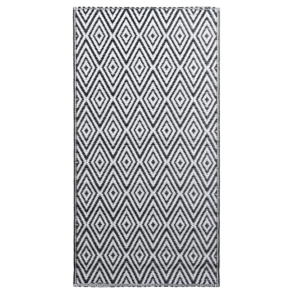 Vidaxl buitenkleed arakil 80x150 cm pp wit en zwart