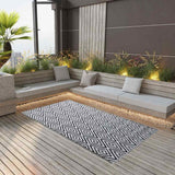 Vidaxl buitenkleed arakil 80x150 cm pp wit en zwart - afbeelding 1
