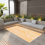 Vidaxl buitenkleed arakil 120x180 cm pp oranje en wit - afbeelding 1