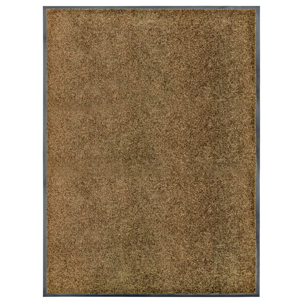 Vidaxl deurmat wasbaar 90x120 cm bruin