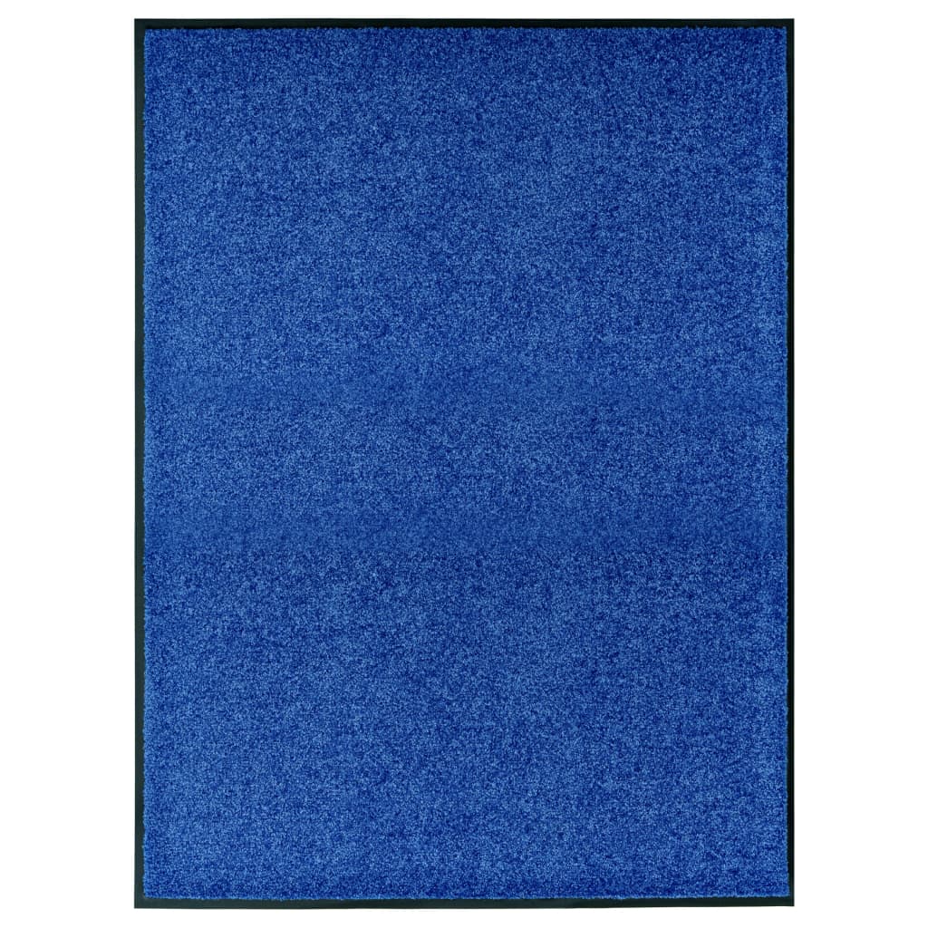 Vidaxl deurmat wasbaar 90x120 cm blauw