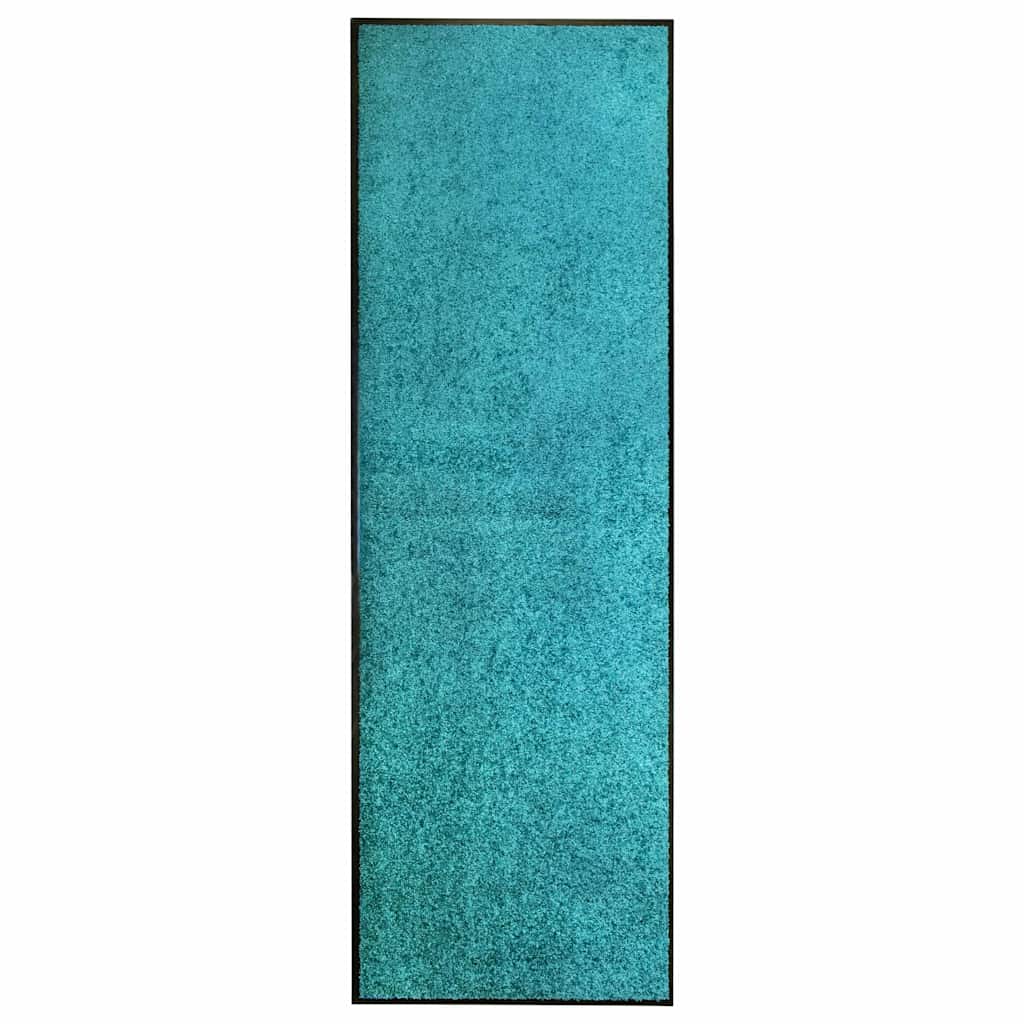 Vidaxl deurmat wasbaar 60x180 cm cyaan